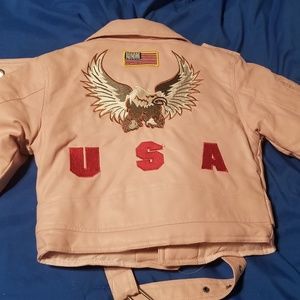 Girls Toddler Pink Biker Jacket | Size 3T